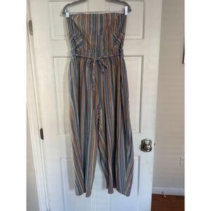 Free People Roaming Shores One Piece Strapless Wide leg Jumpsuit, Size M
